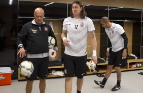 Nos vestiários antes do jogo entre Corinthians x Bahia/BA, realizada esta noite na Arena Corinthians, jogo de ida válido pela Copa do Brasil 2014