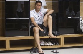 Nos vestiários antes do jogo entre Corinthians x Bahia/BA, realizada esta noite na Arena Corinthians, jogo de ida válido pela Copa do Brasil 2014