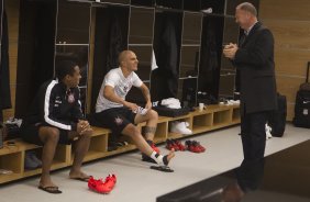 Nos vestiários antes do jogo entre Corinthians x Palmeiras, realizado esta tarde na Arena Corinthians, válido pela 12ª rodada do Campeonato Brasileiro de 2014
