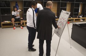 Nos vestiários antes do jogo entre Corinthians x Palmeiras, realizado esta tarde na Arena Corinthians, válido pela 12ª rodada do Campeonato Brasileiro de 2014