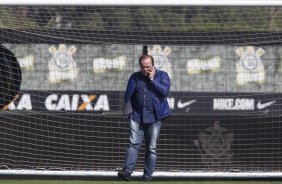 Durante o treino desta manh no CT Joaquim Grava, Parque Ecolgico do Tiete, zona leste de So Paulo. O prximo jogo da equipe ser domingo, dia 03/08, contra o Coritiba, no estdio Couto Pereira, jogo vlido pela 13 rodada do Campeonato Brasileiro de 2014