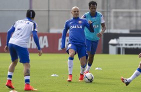 Durante o treino desta manh no CT Joaquim Grava, Parque Ecolgico do Tiete, zona leste de So Paulo. O prximo jogo da equipe ser domingo, dia 03/08, contra o Coritiba, no estdio Couto Pereira, jogo vlido pela 13 rodada do Campeonato Brasileiro de 2014