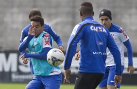 Durante o treino desta manh no CT Joaquim Grava, Parque Ecolgico do Tiete, zona leste de So Paulo. O prximo jogo da equipe ser domingo, dia 03/08, contra o Coritiba, no estdio Couto Pereira, jogo vlido pela 13 rodada do Campeonato Brasileiro de 2014