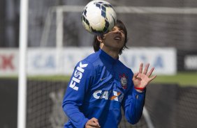 Durante o treino desta manh no CT Joaquim Grava, Parque Ecolgico do Tiete, zona leste de So Paulo. O prximo jogo da equipe ser domingo, dia 03/08, contra o Coritiba, no estdio Couto Pereira, jogo vlido pela 13 rodada do Campeonato Brasileiro de 2014