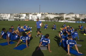 Durante o treino desta tarde no CT Joaquim Grava, Parque Ecolgico do Tiete, zona leste de So Paulo. O prximo jogo da equipe ser domingo, dia 03/08, contra o Coritiba, no estdio Couto Pereira, jogo vlido pela 13 rodada do Campeonato Brasileiro de 2014