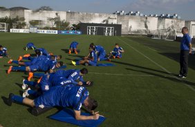 Durante o treino desta tarde no CT Joaquim Grava, Parque Ecolgico do Tiete, zona leste de So Paulo. O prximo jogo da equipe ser domingo, dia 03/08, contra o Coritiba, no estdio Couto Pereira, jogo vlido pela 13 rodada do Campeonato Brasileiro de 2014