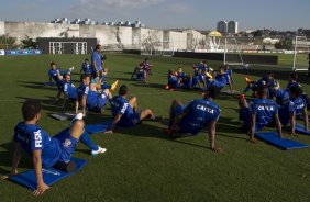 Durante o treino desta tarde no CT Joaquim Grava, Parque Ecolgico do Tiete, zona leste de So Paulo. O prximo jogo da equipe ser domingo, dia 03/08, contra o Coritiba, no estdio Couto Pereira, jogo vlido pela 13 rodada do Campeonato Brasileiro de 2014