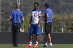 Durante o treino desta manh no CT Joaquim Grava, Parque Ecolgico do Tiete, zona leste de So Paulo. O prximo jogo da equipe ser amanh, domingo, dia 03/08, contra o Coritiba, no estdio Couto Pereira, jogo vlido pela 13 rodada do Campeonato Brasileiro de 2014