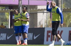 Durante o treino desta manh no CT Joaquim Grava, Parque Ecolgico do Tiete, zona leste de So Paulo. O prximo jogo da equipe ser amanh, domingo, dia 03/08, contra o Coritiba, no estdio Couto Pereira, jogo vlido pela 13 rodada do Campeonato Brasileiro de 2014