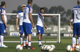 Durante o treino desta manh no CT Joaquim Grava, Parque Ecolgico do Tiete, zona leste de So Paulo. O prximo jogo da equipe ser amanh, domingo, dia 03/08, contra o Coritiba, no estdio Couto Pereira, jogo vlido pela 13 rodada do Campeonato Brasileiro de 2014