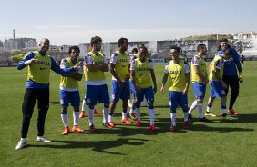 Durante o treino desta manh no CT Joaquim Grava, Parque Ecolgico do Tiete, zona leste de So Paulo. O prximo jogo da equipe ser amanh, domingo, dia 03/08, contra o Coritiba, no estdio Couto Pereira, jogo vlido pela 13 rodada do Campeonato Brasileiro de 2014