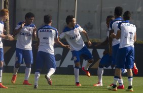 Durante o treino desta manh no CT Joaquim Grava, Parque Ecolgico do Tiete, zona leste de So Paulo. O prximo jogo da equipe ser amanh, domingo, dia 03/08, contra o Coritiba, no estdio Couto Pereira, jogo vlido pela 13 rodada do Campeonato Brasileiro de 2014