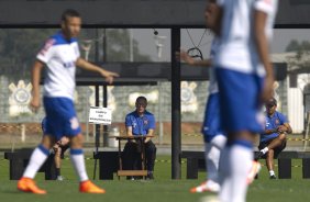 Durante o treino desta manh no CT Joaquim Grava, Parque Ecolgico do Tiete, zona leste de So Paulo. O prximo jogo da equipe ser amanh, domingo, dia 03/08, contra o Coritiba, no estdio Couto Pereira, jogo vlido pela 13 rodada do Campeonato Brasileiro de 2014