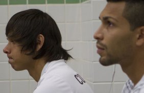 Nos vestiários antes do jogo entre Coritiba x Corinthians realizado esta tarde no estádio Couto Pereira, em Curitiba, válido pela 13ª rodada do Campeonato Brasileiro de 2014