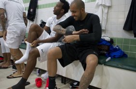 Nos vestiários antes do jogo entre Coritiba x Corinthians realizado esta tarde no estádio Couto Pereira, em Curitiba, válido pela 13ª rodada do Campeonato Brasileiro de 2014