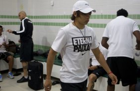 Nos vestiários antes do jogo entre Coritiba x Corinthians realizado esta tarde no estádio Couto Pereira, em Curitiba, válido pela 13ª rodada do Campeonato Brasileiro de 2014
