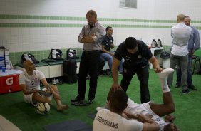 Nos vestiários antes do jogo entre Coritiba x Corinthians realizado esta tarde no estádio Couto Pereira, em Curitiba, válido pela 13ª rodada do Campeonato Brasileiro de 2014