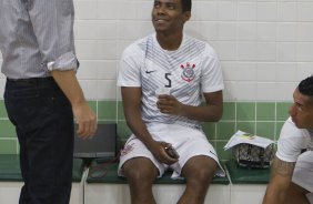Nos vestiários antes do jogo entre Coritiba x Corinthians realizado esta tarde no estádio Couto Pereira, em Curitiba, válido pela 13ª rodada do Campeonato Brasileiro de 2014