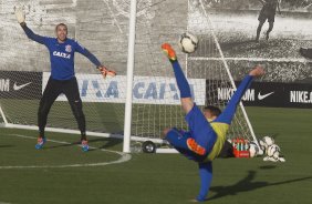 Durante o treino desta tarde no CT Joaquim Grava, Parque Ecolgico do Tiete, zona leste de So Paulo. O prximo jogo da equipe ser amanh, quarta-feira, dia 06/08, contra o Bahia/BA, na Arena Fonte Nova, jogo da volta, vlido pela Copa do Brasil 2014