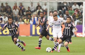 Durante o jogo entre Santos x Corinthians realizado esta tarde na Vila Belmiro, vlido pela 14 rodada do Campeonato Brasileiro de 2014