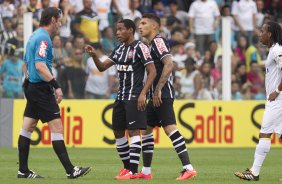 Durante o jogo entre Santos x Corinthians realizado esta tarde na Vila Belmiro, vlido pela 14 rodada do Campeonato Brasileiro de 2014