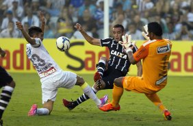 Durante o jogo entre Santos x Corinthians realizado esta tarde na Vila Belmiro, vlido pela 14 rodada do Campeonato Brasileiro de 2014