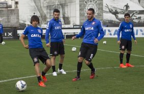 Durante o treino desta tarde no CT Joaquim Grava, Parque Ecolgico do Tiete, zona leste de So Paulo. O prximo jogo da equipe ser amanh, sbado, dia 16/08, contra o Bahia/BA, na Arena Corinthians,valido pela 15 rodada do Campeonato Brasileiro de 2014