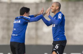 Durante o treino desta tarde no CT Joaquim Grava, Parque Ecolgico do Tiete, zona leste de So Paulo. O prximo jogo da equipe ser amanh, sbado, dia 16/08, contra o Bahia/BA, na Arena Corinthians,valido pela 15 rodada do Campeonato Brasileiro de 2014