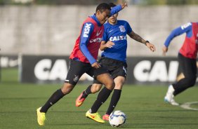 Durante o treino desta tarde no CT Joaquim Grava, Parque Ecolgico do Tiete, zona leste de So Paulo. O prximo jogo da equipe ser amanh, sbado, dia 16/08, contra o Bahia/BA, na Arena Corinthians,valido pela 15 rodada do Campeonato Brasileiro de 2014
