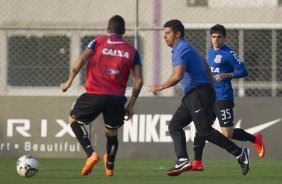 Durante o treino desta tarde no CT Joaquim Grava, Parque Ecolgico do Tiete, zona leste de So Paulo. O prximo jogo da equipe ser amanh, sbado, dia 16/08, contra o Bahia/BA, na Arena Corinthians,valido pela 15 rodada do Campeonato Brasileiro de 2014