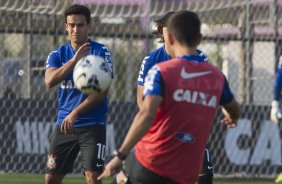 Durante o treino desta tarde no CT Joaquim Grava, Parque Ecolgico do Tiete, zona leste de So Paulo. O prximo jogo da equipe ser amanh, sbado, dia 16/08, contra o Bahia/BA, na Arena Corinthians,valido pela 15 rodada do Campeonato Brasileiro de 2014