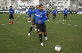 Durante o treino desta tarde no CT Joaquim Grava, Parque Ecolgico do Tiete, zona leste de So Paulo. O prximo jogo da equipe ser amanh, sbado, dia 16/08, contra o Bahia/BA, na Arena Corinthians,valido pela 15 rodada do Campeonato Brasileiro de 2014