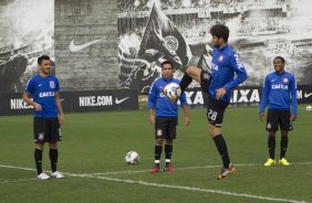 Durante o treino desta tarde no CT Joaquim Grava, Parque Ecolgico do Tiete, zona leste de So Paulo. O prximo jogo da equipe ser amanh, sbado, dia 16/08, contra o Bahia/BA, na Arena Corinthians,valido pela 15 rodada do Campeonato Brasileiro de 2014