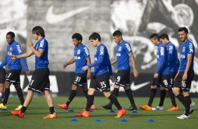 Durante o treino desta tarde no CT Joaquim Grava, Parque Ecolgico do Tiete, zona leste de So Paulo. O prximo jogo da equipe ser amanh, sbado, dia 16/08, contra o Bahia/BA, na Arena Corinthians,valido pela 15 rodada do Campeonato Brasileiro de 2014