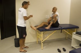 Nos vestirios antes do jogo entre Corinthians x Goias/GO, realizada esta noite na Arena Corinthians, vlido pela 16 rodada do Campeonato Brasileiro de 2014