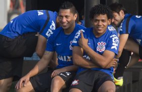 Durante o treino desta tarde no CT Joaquim Grava, Parque Ecolgico do Tiete, zona leste de So Paulo. O prximo jogo da equipe ser amanh, quarta-feira, dia 27/08, na Arena Pantanal, contra Bragantino/SP, jogo de ida da Copa do Brasil 2014