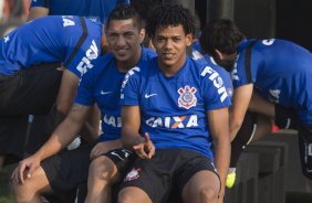 Durante o treino desta tarde no CT Joaquim Grava, Parque Ecolgico do Tiete, zona leste de So Paulo. O prximo jogo da equipe ser amanh, quarta-feira, dia 27/08, na Arena Pantanal, contra Bragantino/SP, jogo de ida da Copa do Brasil 2014