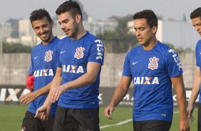 Durante o treino desta tarde no CT Joaquim Grava, Parque Ecolgico do Tiete, zona leste de So Paulo. O prximo jogo da equipe ser amanh, quarta-feira, dia 27/08, na Arena Pantanal, contra Bragantino/SP, jogo de ida da Copa do Brasil 2014