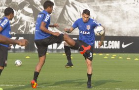 Durante o treino desta tarde no CT Joaquim Grava, Parque Ecolgico do Tiete, zona leste de So Paulo. O prximo jogo da equipe ser amanh, quarta-feira, dia 27/08, na Arena Pantanal, contra Bragantino/SP, jogo de ida da Copa do Brasil 2014