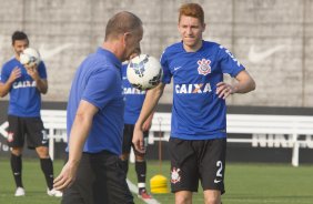 Durante o treino desta tarde no CT Joaquim Grava, Parque Ecolgico do Tiete, zona leste de So Paulo. O prximo jogo da equipe ser amanh, quarta-feira, dia 27/08, na Arena Pantanal, contra Bragantino/SP, jogo de ida da Copa do Brasil 2014