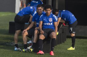 Durante o treino desta tarde no CT Joaquim Grava, Parque Ecolgico do Tiete, zona leste de So Paulo. O prximo jogo da equipe ser amanh, quarta-feira, dia 27/08, na Arena Pantanal, contra Bragantino/SP, jogo de ida da Copa do Brasil 2014