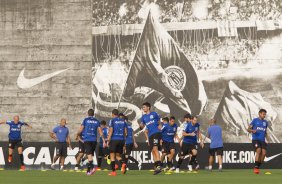 Durante o treino desta tarde no CT Joaquim Grava, Parque Ecolgico do Tiete, zona leste de So Paulo. O prximo jogo da equipe ser amanh, quarta-feira, dia 27/08, na Arena Pantanal, contra Bragantino/SP, jogo de ida da Copa do Brasil 2014