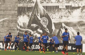 Durante o treino desta tarde no CT Joaquim Grava, Parque Ecolgico do Tiete, zona leste de So Paulo. O prximo jogo da equipe ser amanh, quarta-feira, dia 27/08, na Arena Pantanal, contra Bragantino/SP, jogo de ida da Copa do Brasil 2014