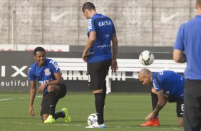 Durante o treino desta tarde no CT Joaquim Grava, Parque Ecolgico do Tiete, zona leste de So Paulo. O prximo jogo da equipe ser amanh, quarta-feira, dia 27/08, na Arena Pantanal, contra Bragantino/SP, jogo de ida da Copa do Brasil 2014