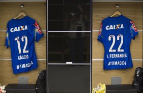 Nos vestirios antes do jogo entre Corinthians x Fluminense, realizado esta tarde na Arena Corinthians, vlido pela 18 rodada do Campeonato Brasileiro de 2014