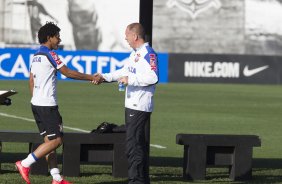 Durante o treino desta tarde no CT 'Joaquim Grava', no Parque Ecolgico do Tiete, zona leste de So Paulo. O prximo jogo da equipe ser domingo dia 03/09, contra o Criciuma/SC, no estdio Heriberto Hulse, vlido pela 19. rodada do Campeonato Brasileiro de 2014