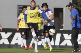 Durante o treino desta tarde no CT 'Joaquim Grava', no Parque Ecolgico do Tiete, zona leste de So Paulo. O prximo jogo da equipe ser domingo dia 03/09, contra o Criciuma/SC, no estdio Heriberto Hulse, vlido pela 19. rodada do Campeonato Brasileiro de 2014