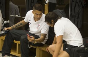 Nos vestirios antes do jogo entre Corinthians x Atltico-MG, realizado esta noite na Arena Corinthians, vlido pela 20 rodada do Campeonato Brasileiro de 2014