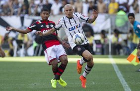 Durante o jogo entre Flamengo x Corinthians, realizado esta tarde no estdio do Maracan, vlido pela 21 rodada do Campeonato Brasileiro de 2014