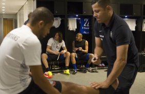 Nos vestiários antes do jogo entre Flamengo x Corinthians, realizado esta tarde no estádio do Maracanã, válido pela 21ª rodada do Campeonato Brasileiro de 2014